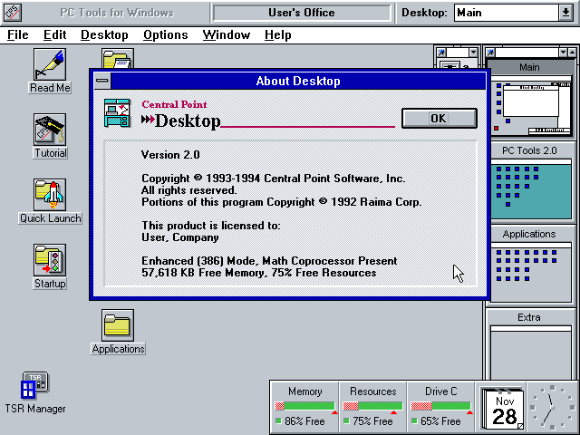 PC-Tools for Windows 2.0 - About